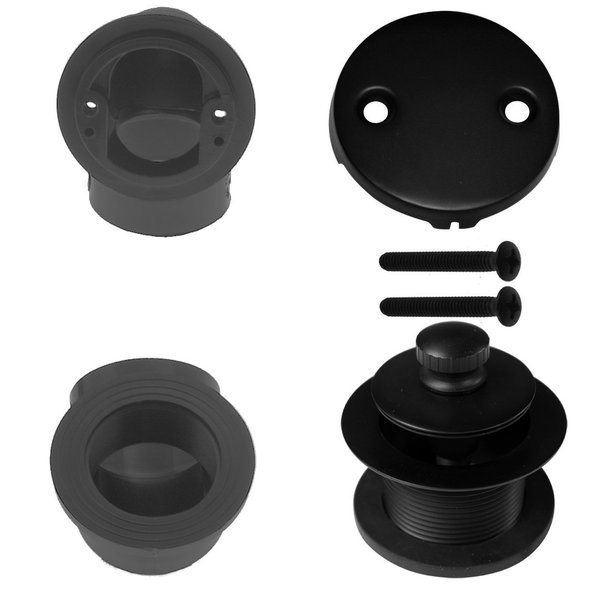 Pull & Drain Sch. 40 ABS Plumber's Pack W/ Two-Hole Elbow in Powdercoated Flat Black, Westbrass, Mfr#: D574-62